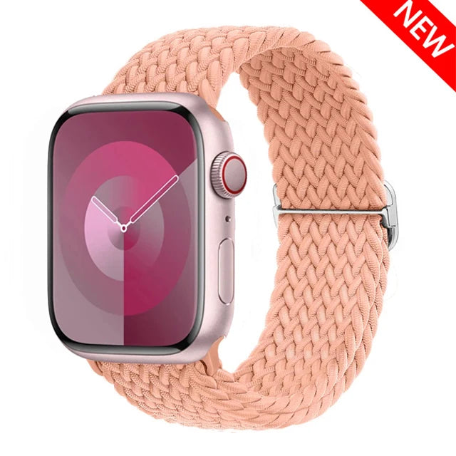 Braided Solo Loop Strap For Apple watch band 44mm 40mm 49mm 45mm 41mm Elastic Nylon bracelet iWatch series 8 3 se 6 7 Ultra 2 9 luxecrown.co.uk
