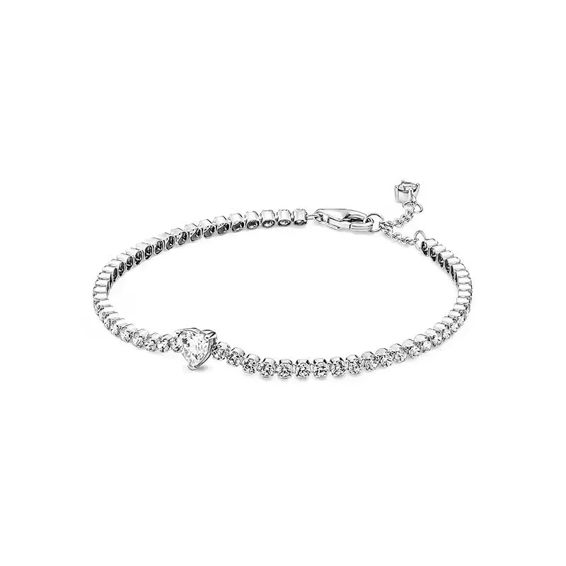Brand new 925 sterling silver zirconia exquisite tennis star bracelet for women DIY original charm beads exquisite jewelry Streetsharks