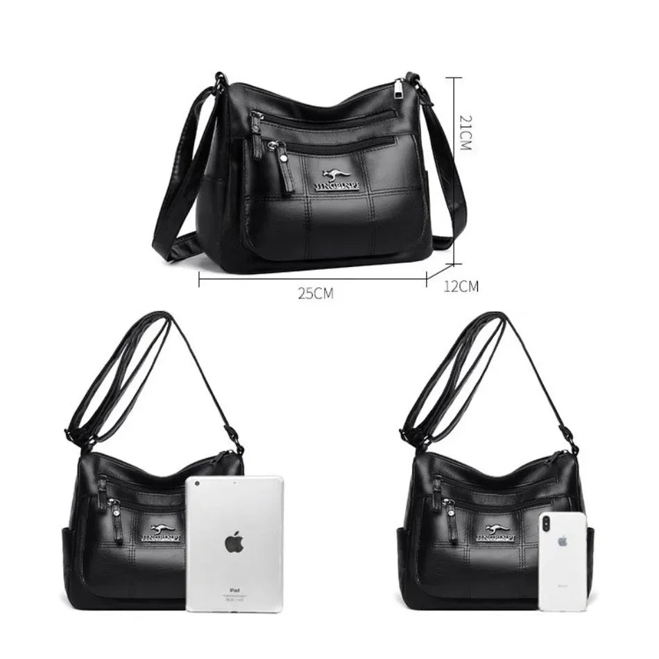 Luxury Handbag Fashion Print Large Capacity Soft Leather Women Shoulder Crossbody Bag Leisure Designer Ladies Purses and Handbag luxecrown.co.uk