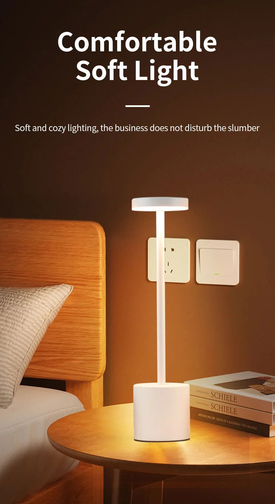 Classic Table Lamp USB Rechargeable Night Light Stepless Dimming Touch Desk Lamp 3 Colors Bedside Lamp Bar Hotel Decoration luxecrown.co.uk