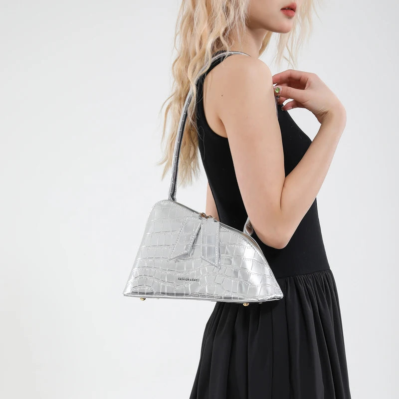 LEFTSIDE Pu Leather Underarm Bags for Women 2025 Korean Fashion Leopard Handbags and Purses Small Luxury Party Shoulder Bag Streetsharks