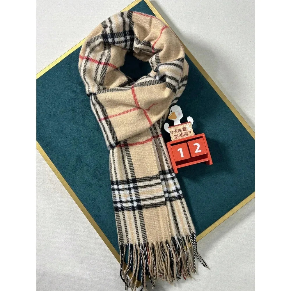 Luxury Brand Cashmere Warm Scarf for Women Design Winter Men Shawl Wrap Pashmina 2025Plaid Female Bufanda Echarpe Foulard