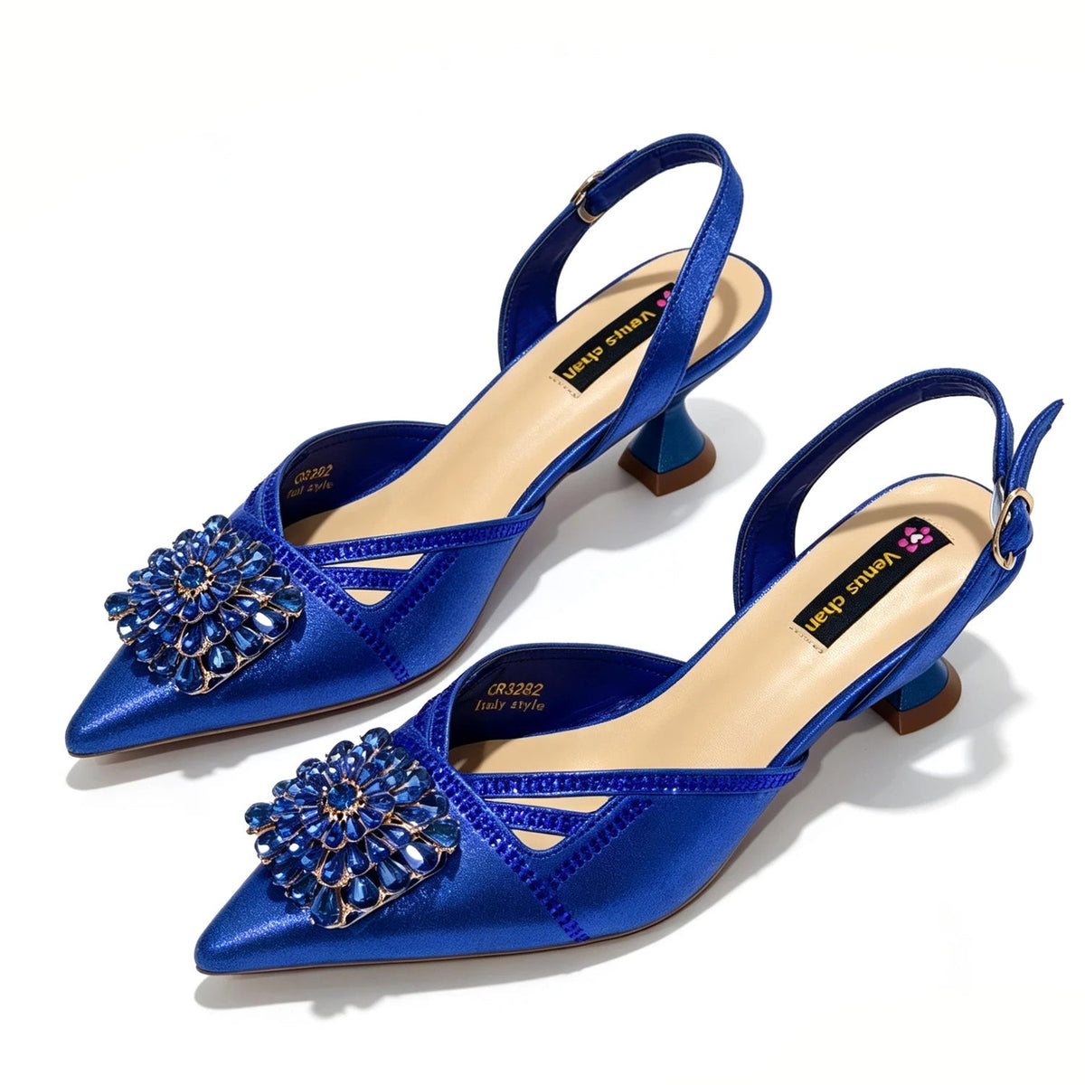 2026 Italian Peach Gold Rhinestone HAND CRAFTED UPPER Pointed Toe Women High Heels Shoes and Bag Set Elegant Party Shoes luxecrown.co.uk