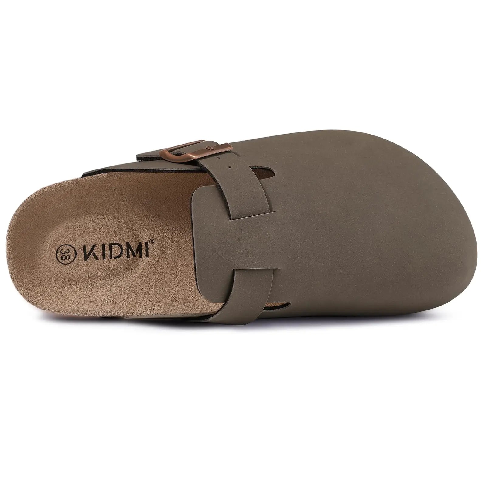 Kidmi Men's Suede Clogs Cork Footbed Clogs for Women Soft Leather Adjustable Buckle Slip-on Potato Shoes Sandals Beach Slippers luxecrown.co.uk
