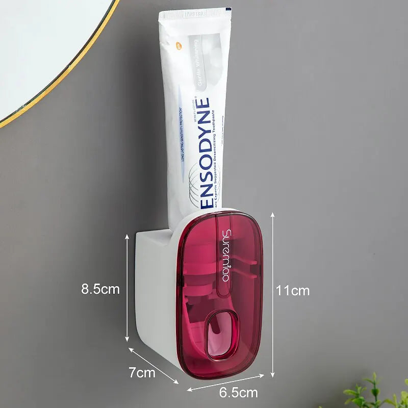 1 PCS Automatic Toothpaste Dispenser Bathroom Accessories Wall Mount Lazy Toothpaste Squeezer Toothbrush Holder Streetsharks