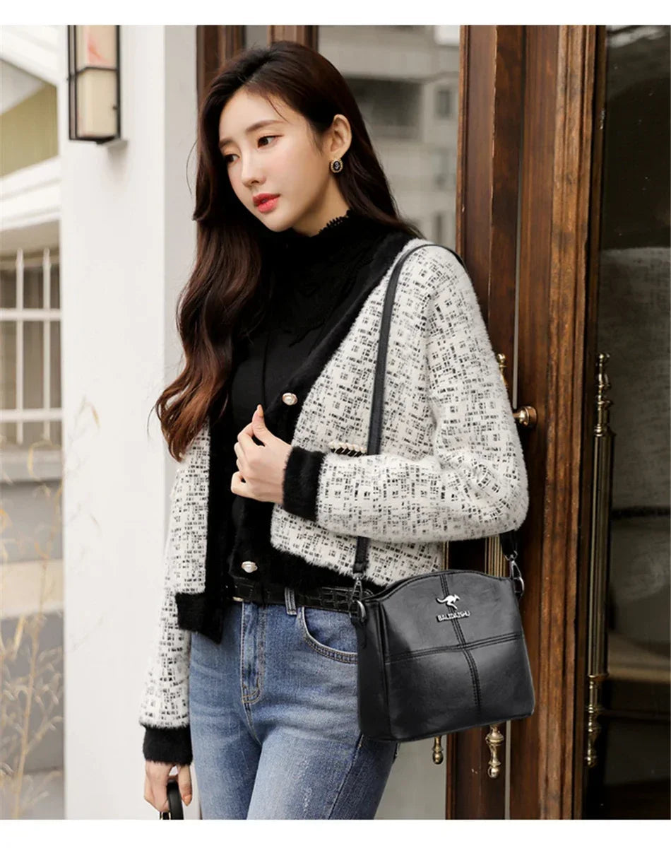 Brand Leather 3 Layers Alligator Crossbody Bag for Women Female Shoulder Messenger Sac Luxury Designer Ladies Handbags Streetsharks