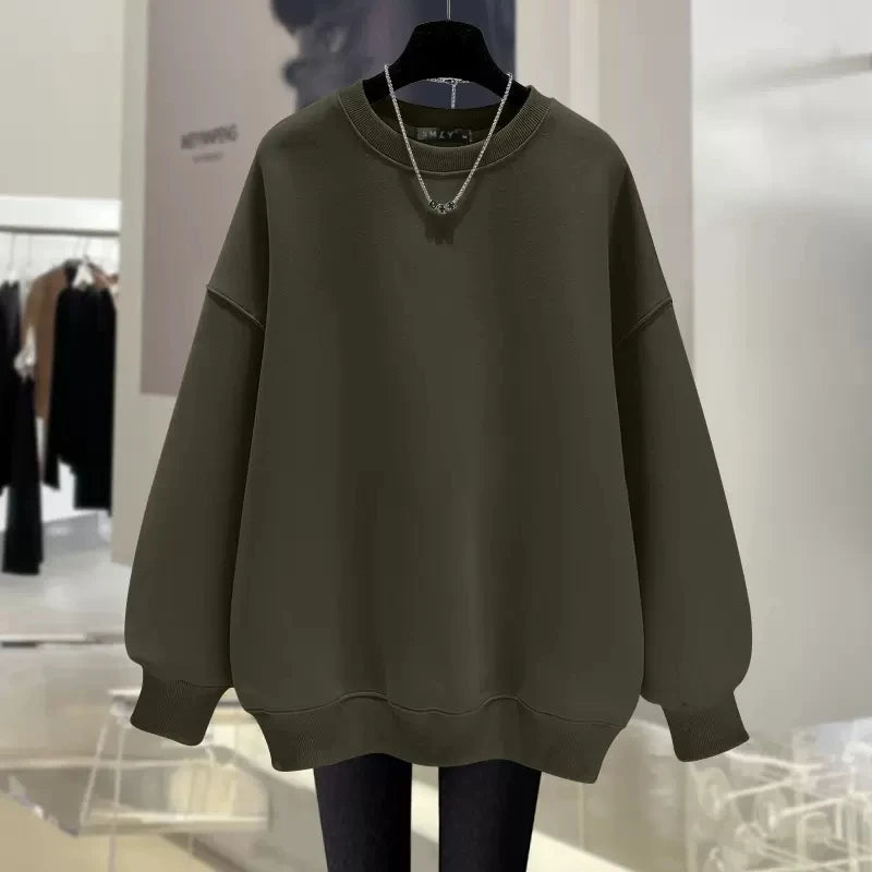 Luxury Brand Tiger Print Spring Autumn and Winter Fashion Loose Round Neck Pullover Sweater Women's Velvet Thicker Streetsharks