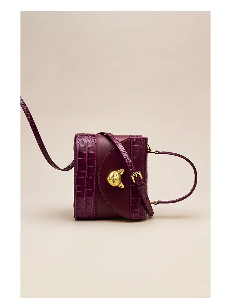BAFELLI HANDBAG 2026 WOMEN'S NEW CROSSBODY LEATHER PURSE EVENING BAG CROCODILE GRAIN DESIGNER BUCKET CAT LUXURY BRAND FASHION luxecrown.co.uk