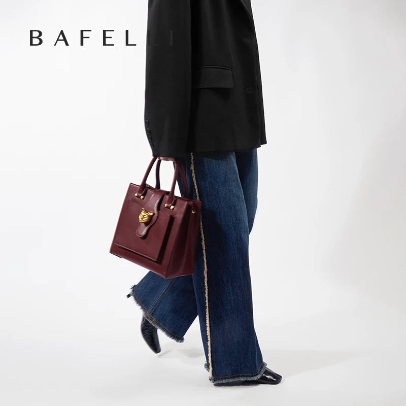 BAFELLI Luxury Leather Women's Bag 2026 New Model Large Capacity Multi-compartment Handheld Crossbody Bag Fashion Commuter luxecrown.co.uk
