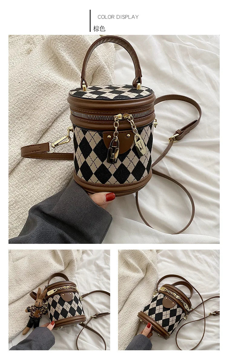 Women's Bag for Women Fashion Luxury Designer Zipper Small Handbags For Women Leather Bucket Shoulder Bag 2023 New Trend Pendant Streetsharks