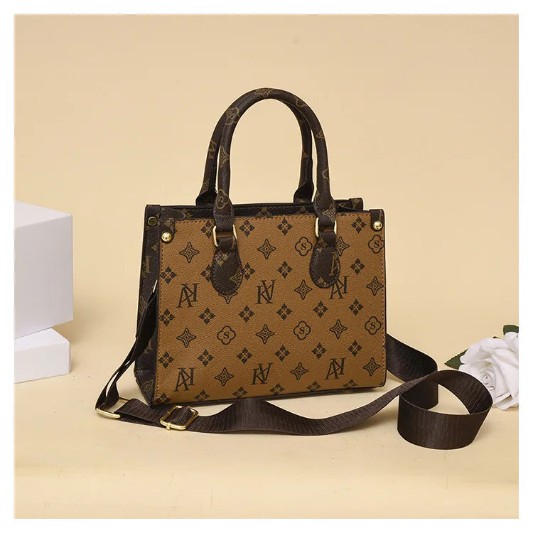 Elegant Retro Women's Tote Bag Single Shoulder Crossbody Bag Floral Print Ladies Handbag Luxury Texture Commuter Messenger Bag luxecrown.co.uk