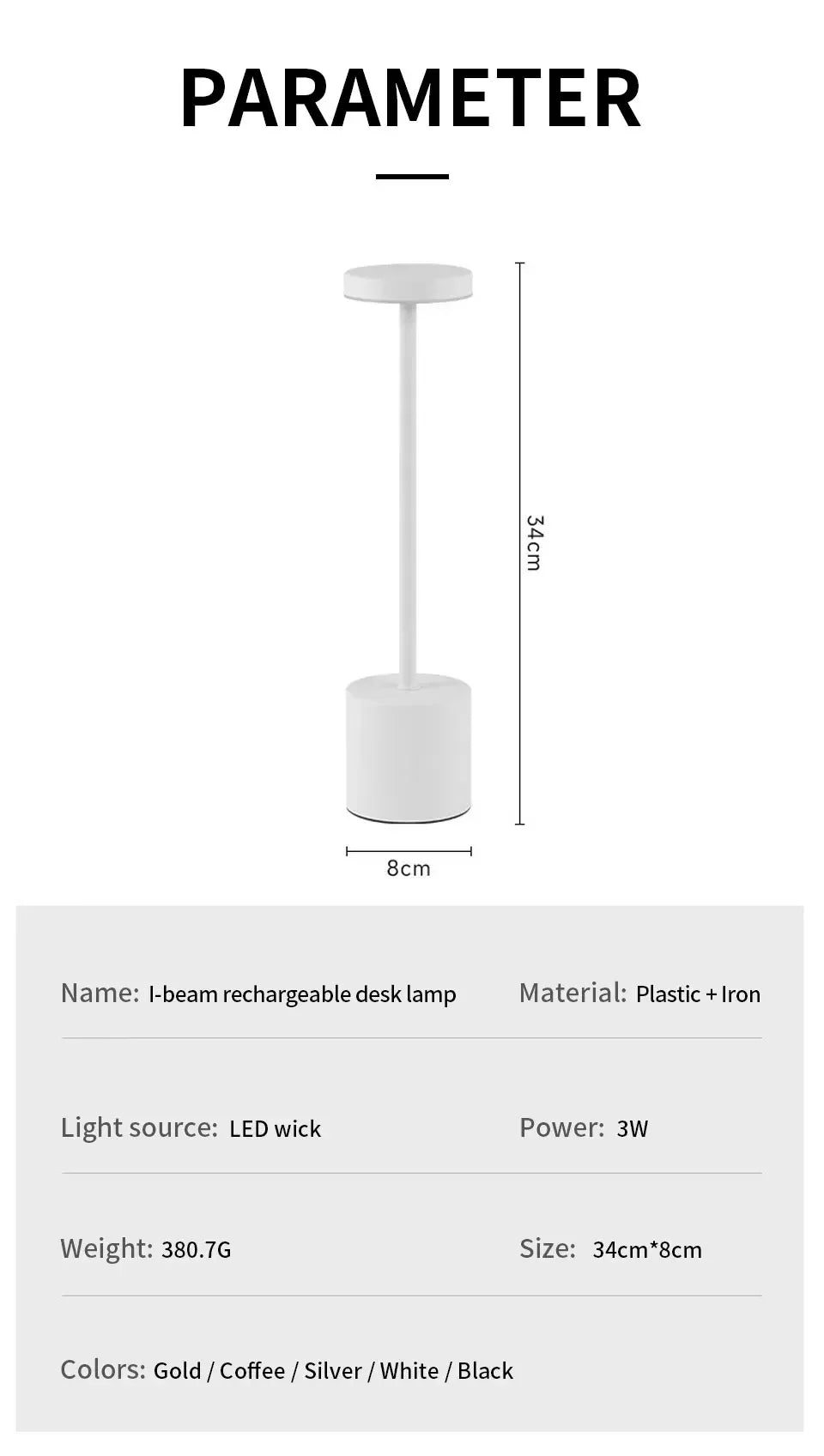 Classic Table Lamp USB Rechargeable Night Light Stepless Dimming Touch Desk Lamp 3 Colors Bedside Lamp Bar Hotel Decoration luxecrown.co.uk