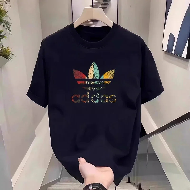 2026 Summer Men's T-shirt Short Sleeve Pure Cotton T-shirt Summer Slim Fit Full Cotton Half Sleeve Round Neck Breathable Trend luxecrown.co.uk