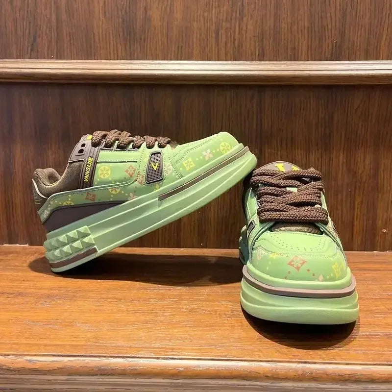 2025 Four Seasons New Anti-slip Wear-resistant Thick Sole Increase Comfortable Outdoor Trend Fashion Casual Pair Board Shoes Streetsharks