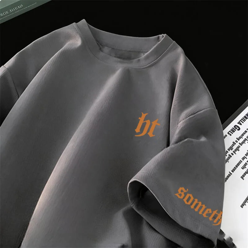 Summer Men's T-shirts Cotton 100% High quality Tees Letter Graphic Style Gothic Essential Basic Loose Oversized T shirt for Men luxecrown.co.uk