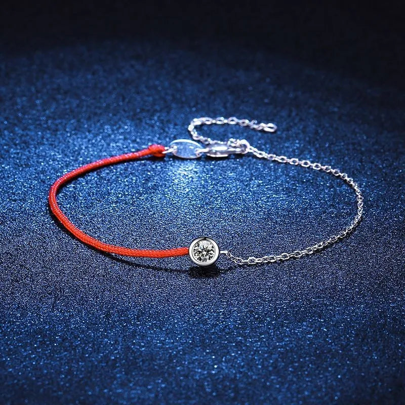 L12849 Lefei Fashion Luxury Trendy Classic Moissanite 1Ct Red Lucky Heart Bracelet Women S925 Sterling Silver Party Jewelry Gift Streetsharks