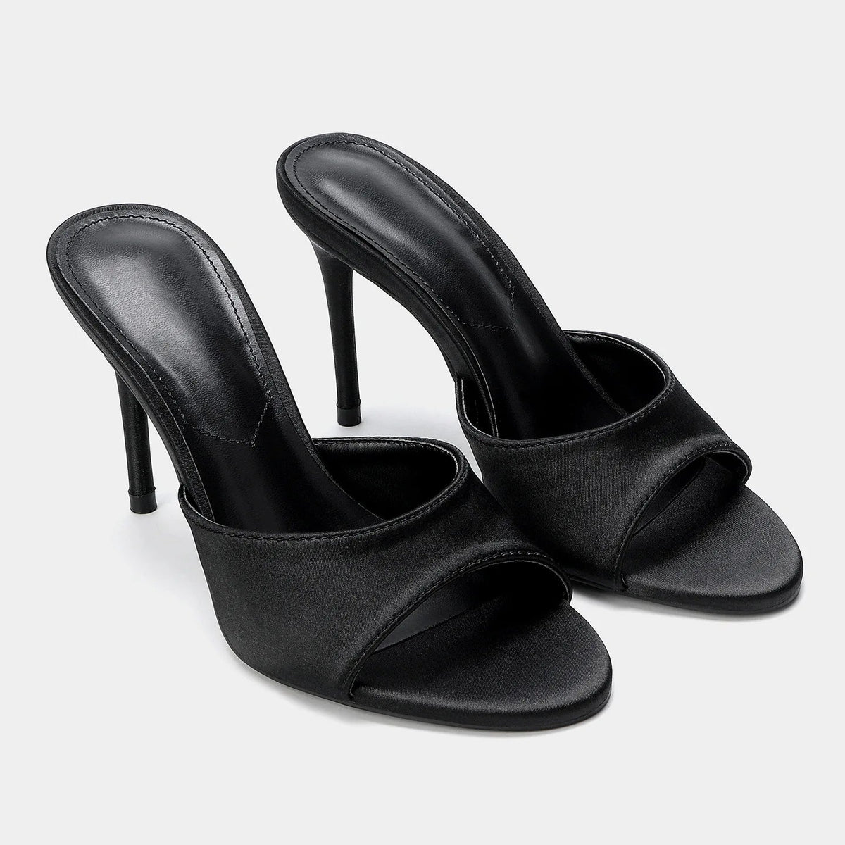 2026 Summer New Women's High Thin Heels Pointed Toes Fashion Slippers Elegant Satin Shoes Sexy Peep Toe Stiletto Sandals Pumps luxecrown.co.uk