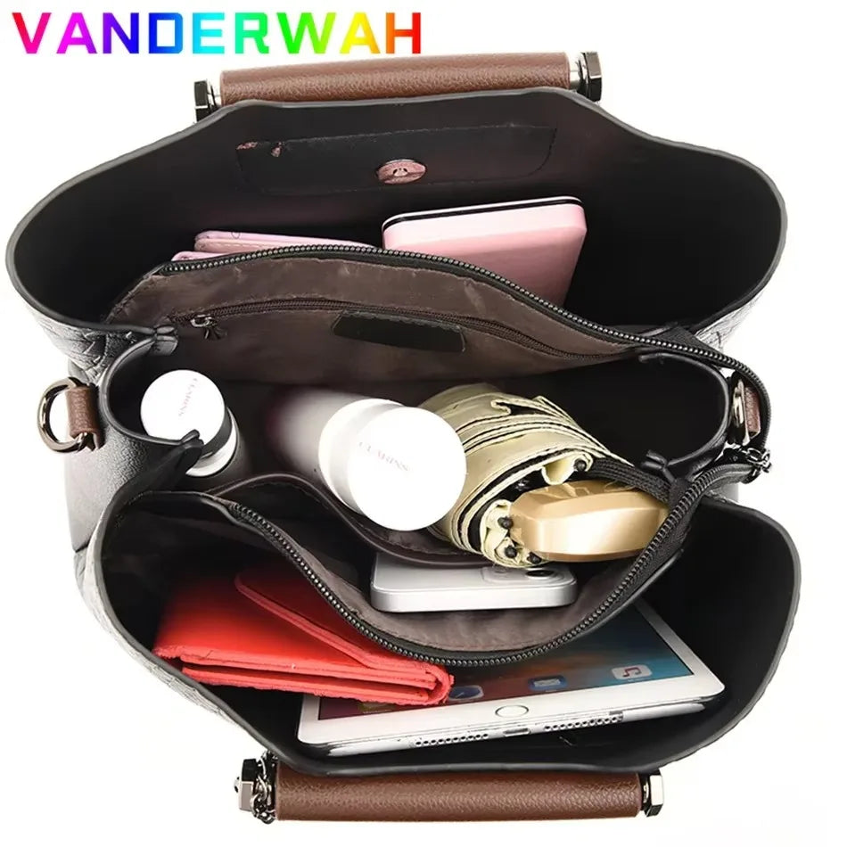Luxury Handbag Fashion Print Large Capacity Soft Leather Women Shoulder Crossbody Bag Leisure Designer Ladies Purses and Handbag luxecrown.co.uk