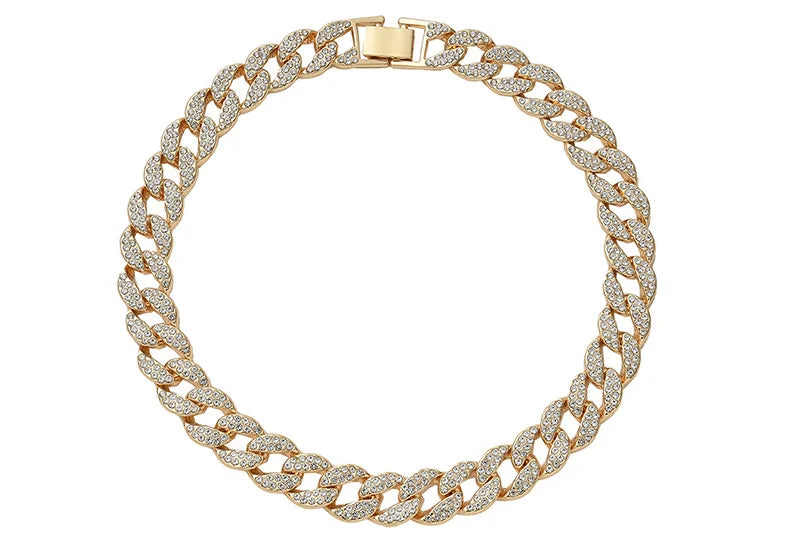Dog Cuban Gold Chain Luxury Diamond Dog Collar Pet Metal Necklace Jewelry Accessories for Small Medium Large Dogs Cats Pet Gift luxecrown.co.uk