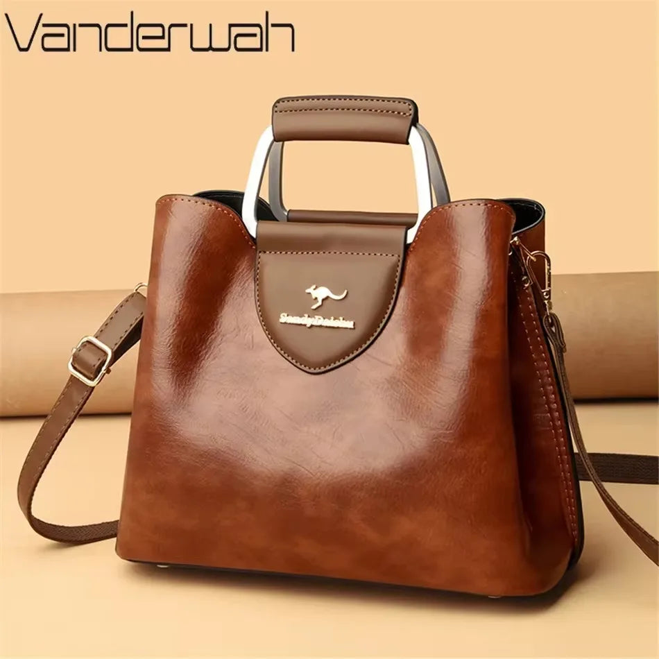 Luxury Handbag Fashion Print Large Capacity Soft Leather Women Shoulder Crossbody Bag Leisure Designer Ladies Purses and Handbag luxecrown.co.uk