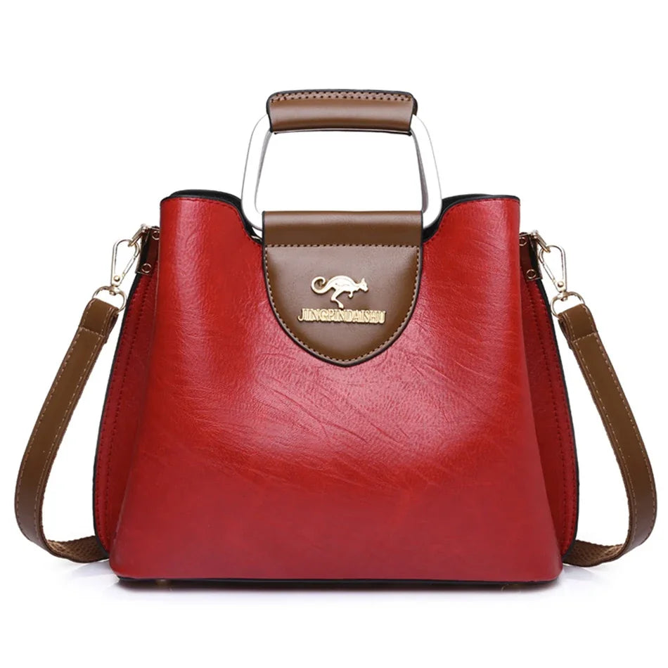 Luxury Designer Handbag Purses for Women 2024 Female Oil Leather Branded Shoulder Crossbody Messenger Tote Bag Small Fashion Sac Streetsharks