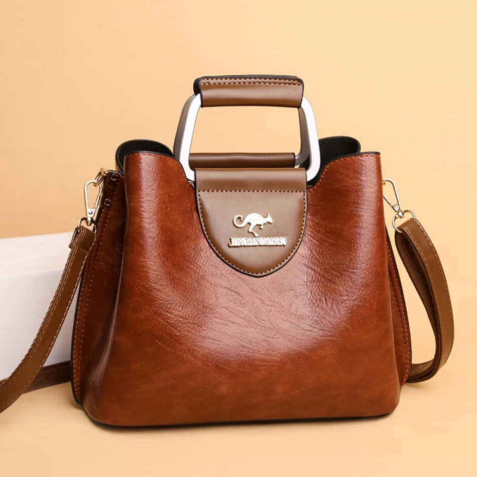 Luxury Designer Handbag Purses for Women 2024 Female Oil Leather Branded Shoulder Crossbody Messenger Tote Bag Small Fashion Sac Streetsharks