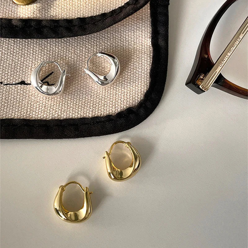 Retro Stainless Steel Twisted Spiral Statement Earrings for Women Girls Party Wedding Jewelry Geometry Gold Color Metal Earrings Streetsharks