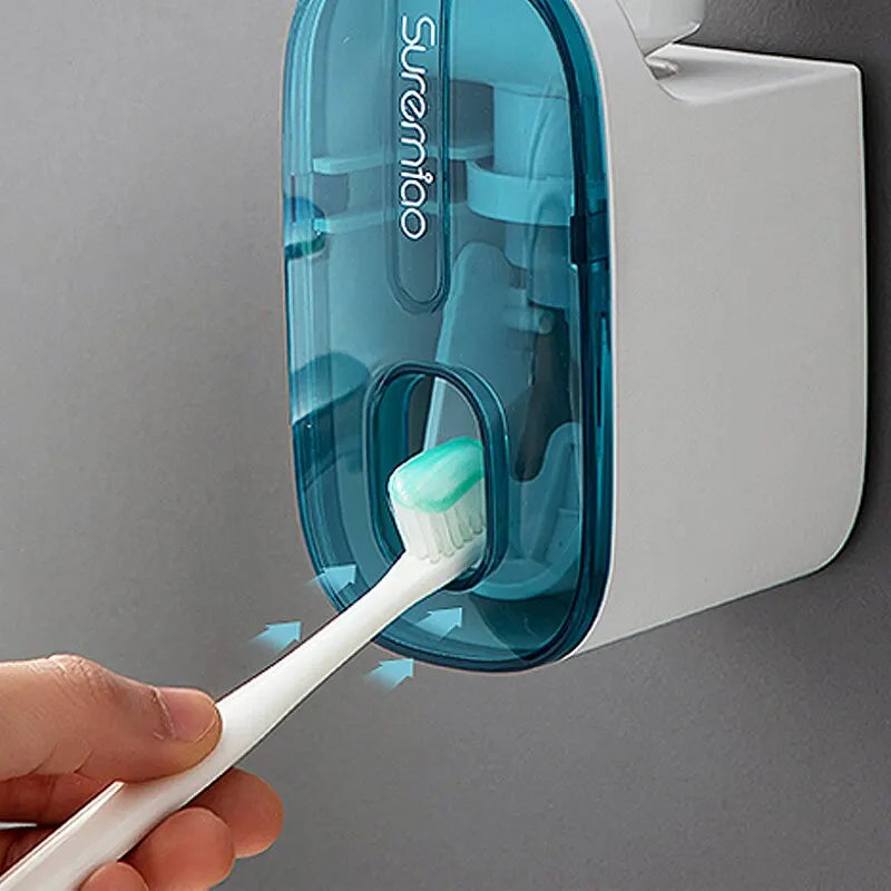 1 PCS Automatic Toothpaste Dispenser Bathroom Accessories Wall Mount Lazy Toothpaste Squeezer Toothbrush Holder Streetsharks