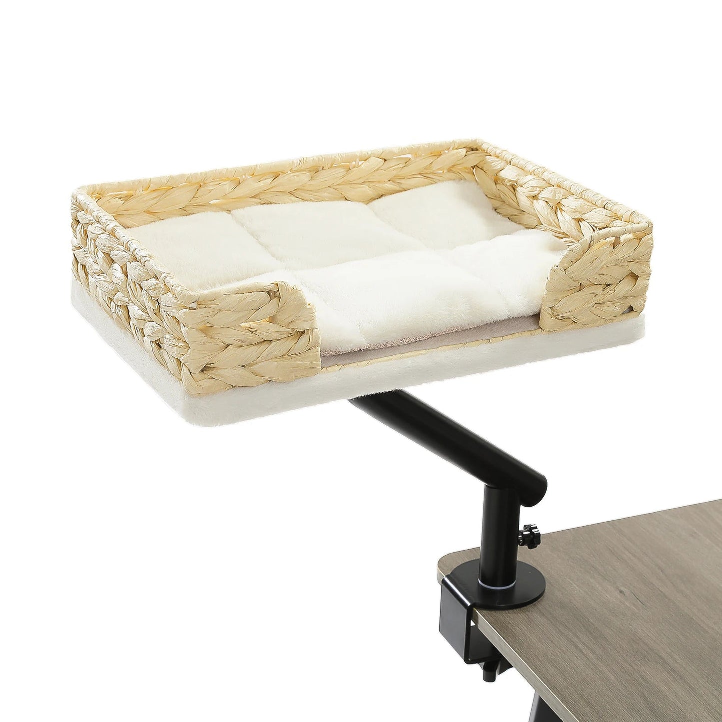 Cat Desk Bed, 360° Rotatable Cat Bed Stand for Indoor Cats, Adjustable Cat Basket, Cats Hammock for Table, Soft Cat Bed for Desk luxecrown.co.uk