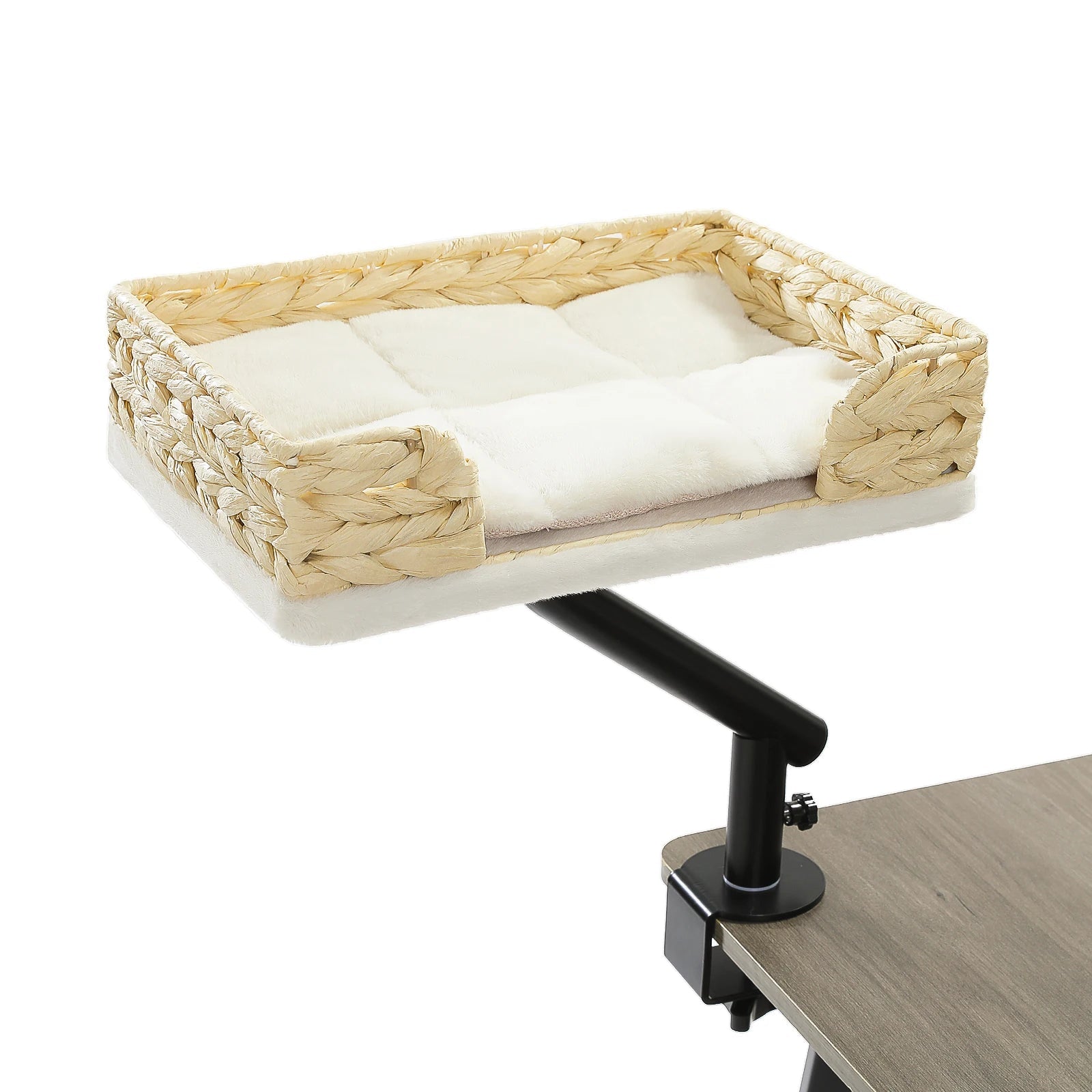 Cat Desk Bed, 360° Rotatable Cat Bed Stand for Indoor Cats, Adjustable Cat Basket, Cats Hammock for Table, Soft Cat Bed for Desk luxecrown.co.uk