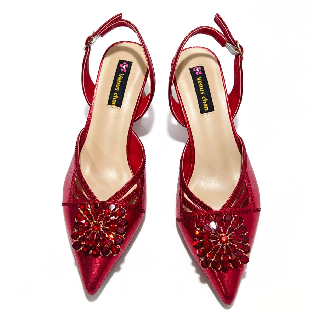 2026 Italian Peach Gold Rhinestone HAND CRAFTED UPPER Pointed Toe Women High Heels Shoes and Bag Set Elegant Party Shoes luxecrown.co.uk