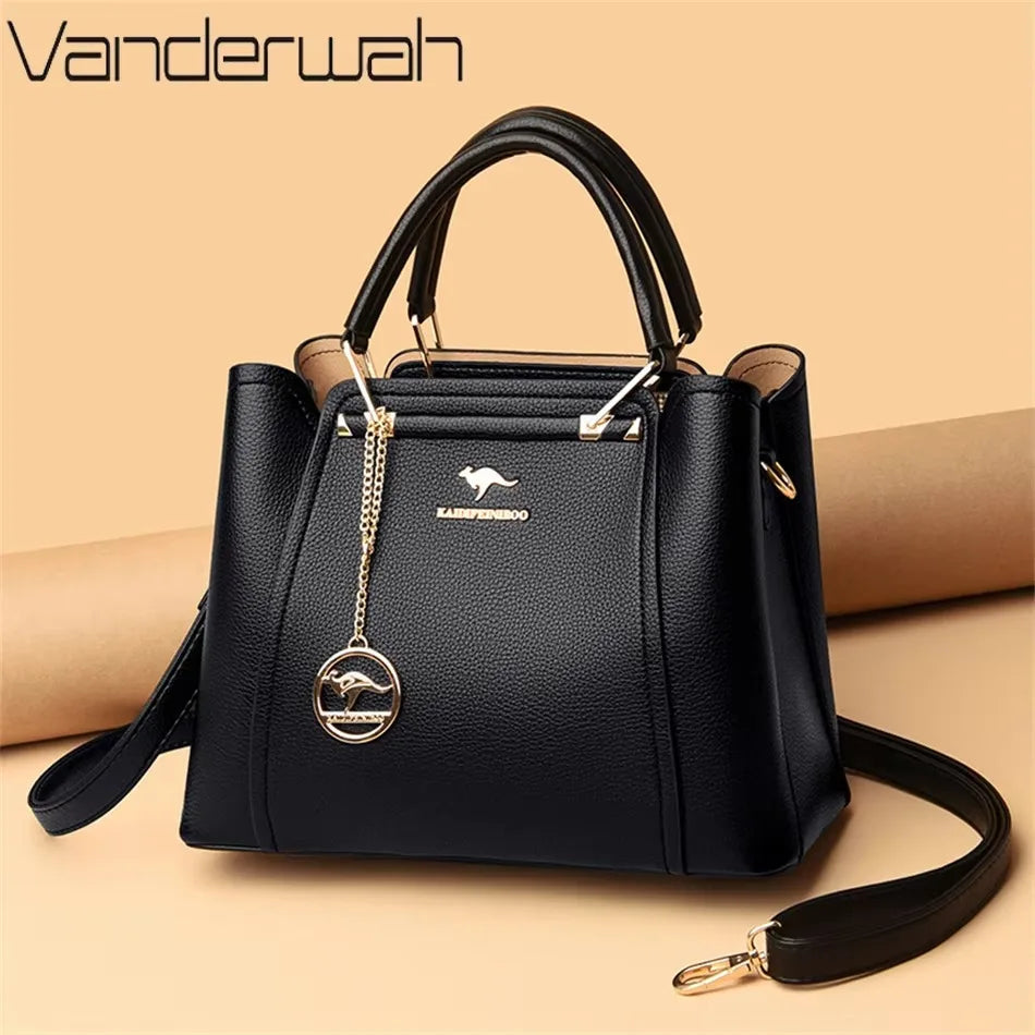 Luxury Handbag Fashion Print Large Capacity Soft Leather Women Shoulder Crossbody Bag Leisure Designer Ladies Purses and Handbag luxecrown.co.uk
