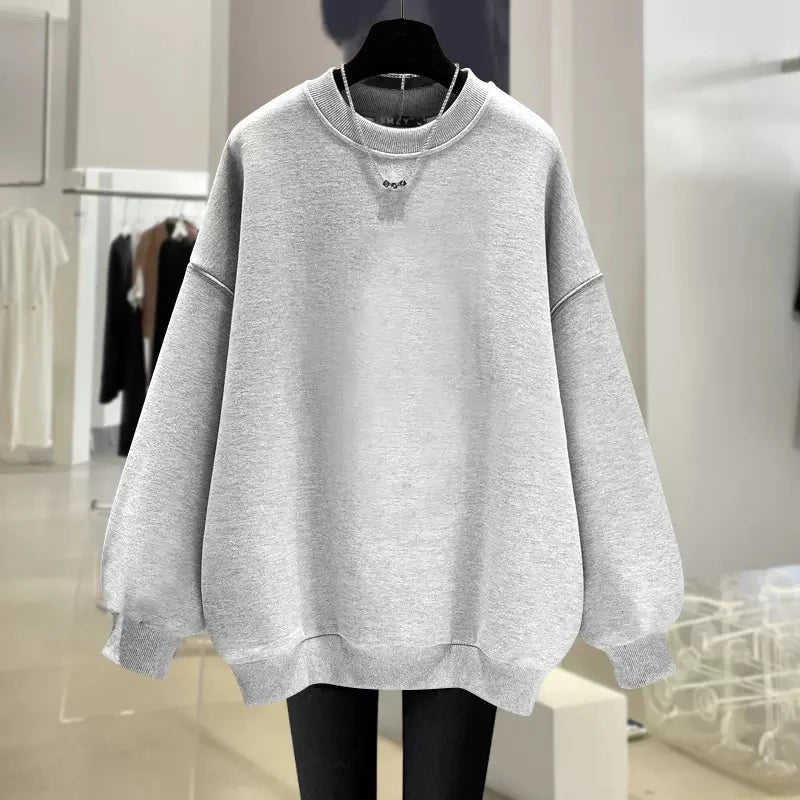 Luxury Brand Tiger Print Spring Autumn and Winter Fashion Loose Round Neck Pullover Sweater Women's Velvet Thicker Streetsharks