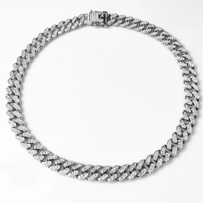 Fashion Jewelry Accessories Gold Cuban Chain Cat Collar Luxury Crystal Rhinestone Pet Kitten Necklace for Cats luxecrown.co.uk