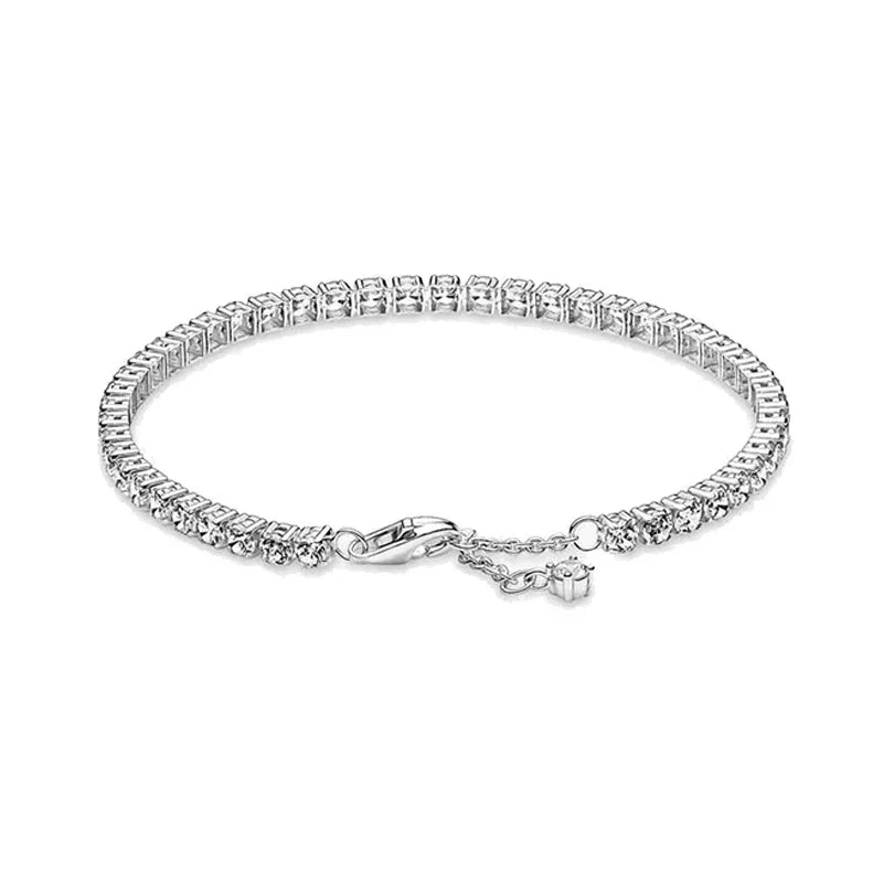 Brand new 925 sterling silver zirconia exquisite tennis star bracelet for women DIY original charm beads exquisite jewelry Streetsharks