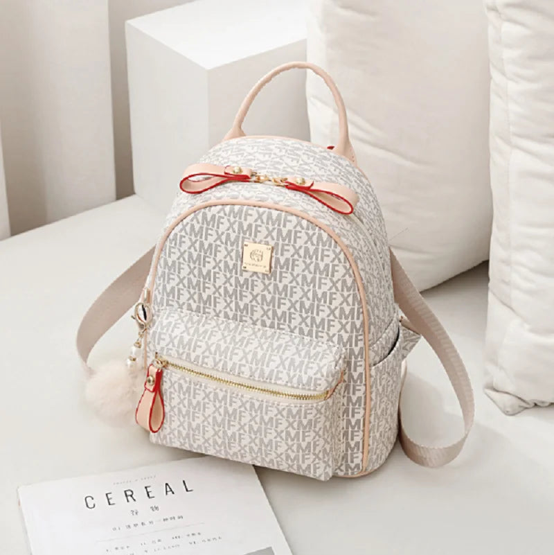 2026 Korean New Women's Fashion Luxury Letter Designer Leather Travel Backpacks Large Capacity School Bag Shoulder Bags Totes luxecrown.co.uk