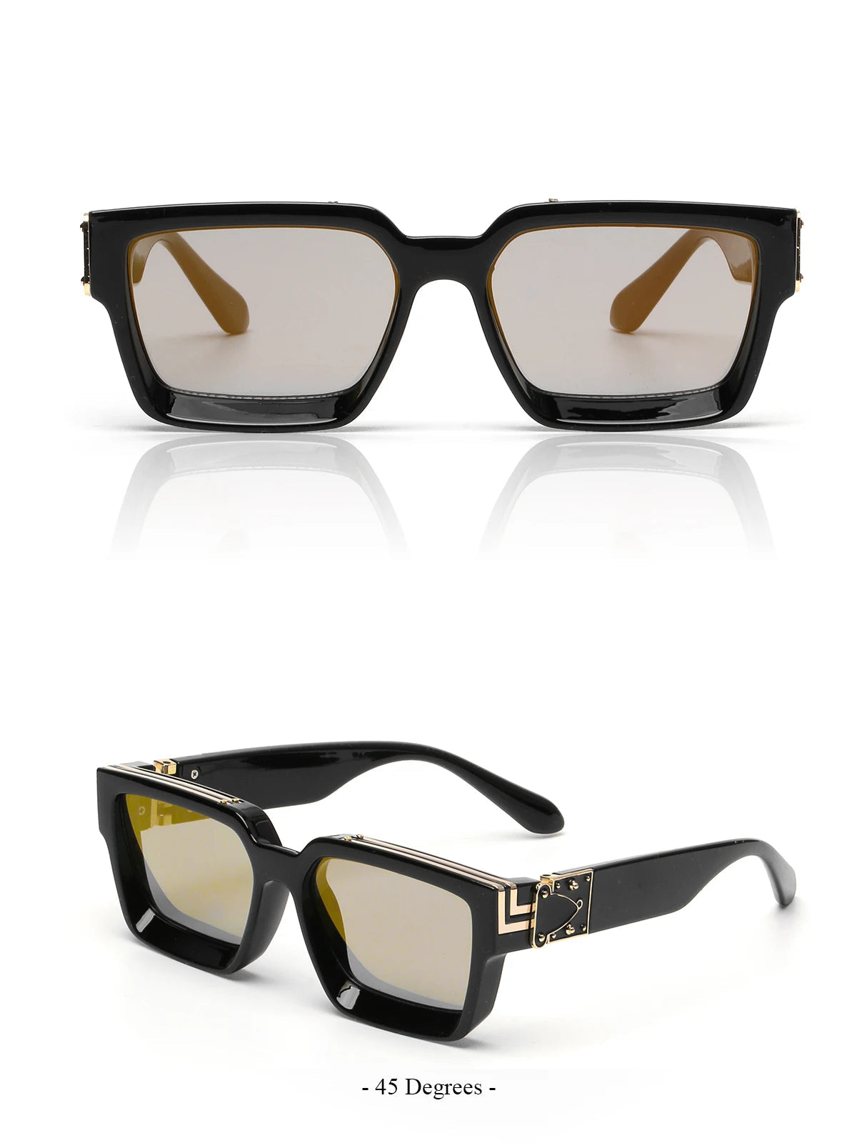 Ruiao Retro Black Millionaire Shades Luxury Sunglasses 2024 For Men Designer Famous Brand Square Sun Glasses Man Women Sunglass Streetsharks