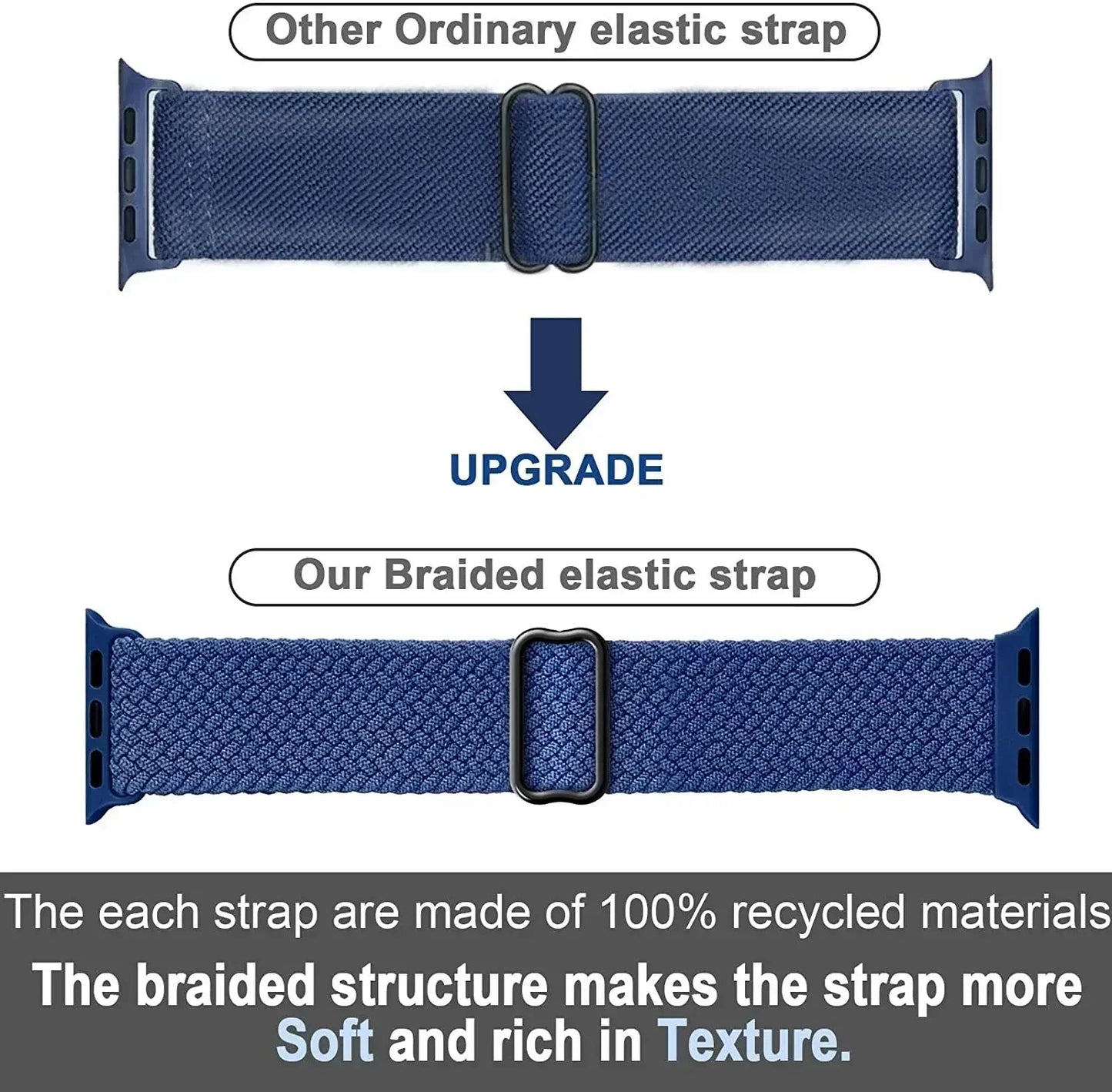 Braided Loop Strap For Apple Watch Band 42/46mm 45/41mm 38/40mm 44mm 49mm Nylon Solo Bracelet iWatch series 10 9 se 8 7 6 Ultra2 luxecrown.co.uk
