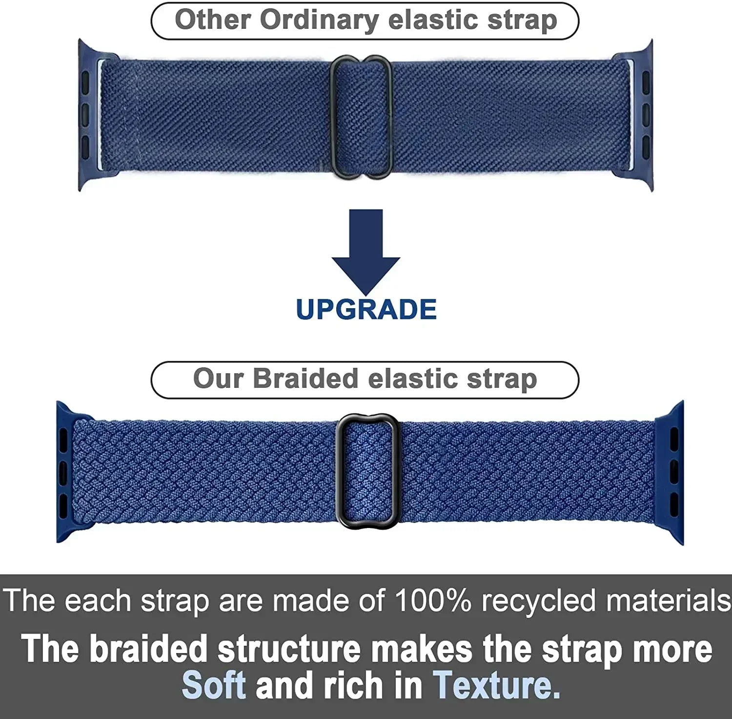 Braided Loop Strap For Apple Watch Band 42/46mm 45/41mm 38/40mm 44mm 49mm Nylon Solo Bracelet iWatch series 10 9 se 8 7 6 Ultra2 luxecrown.co.uk