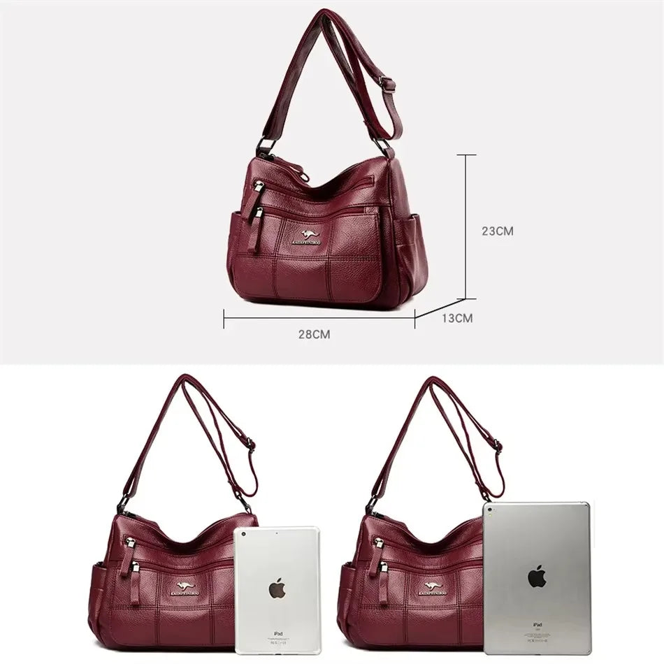 Luxury Handbag Fashion Print Large Capacity Soft Leather Women Shoulder Crossbody Bag Leisure Designer Ladies Purses and Handbag luxecrown.co.uk