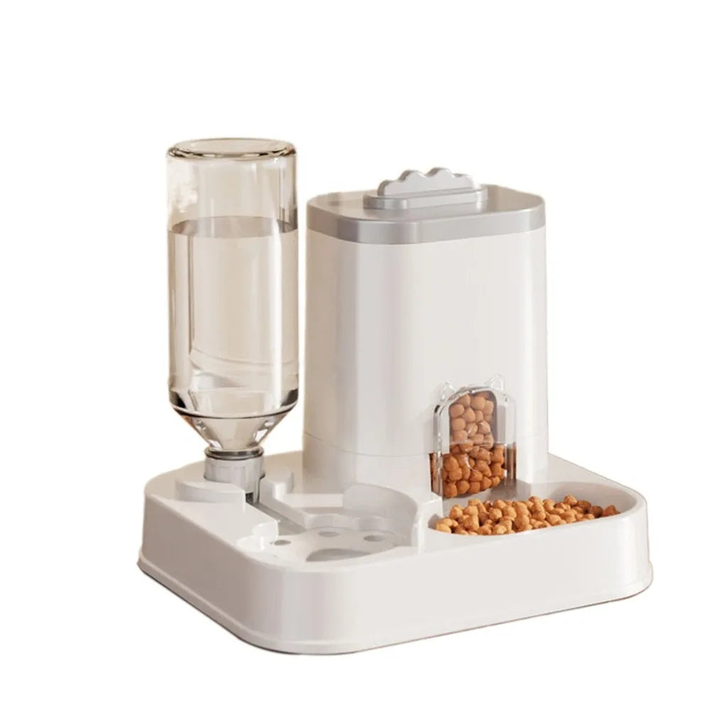 Automatic Cat & Dog Water Dispenser with Integrated Food Basin No Batteries Needed,Automatic Pet Feeder One-Piece Design luxecrown.co.uk