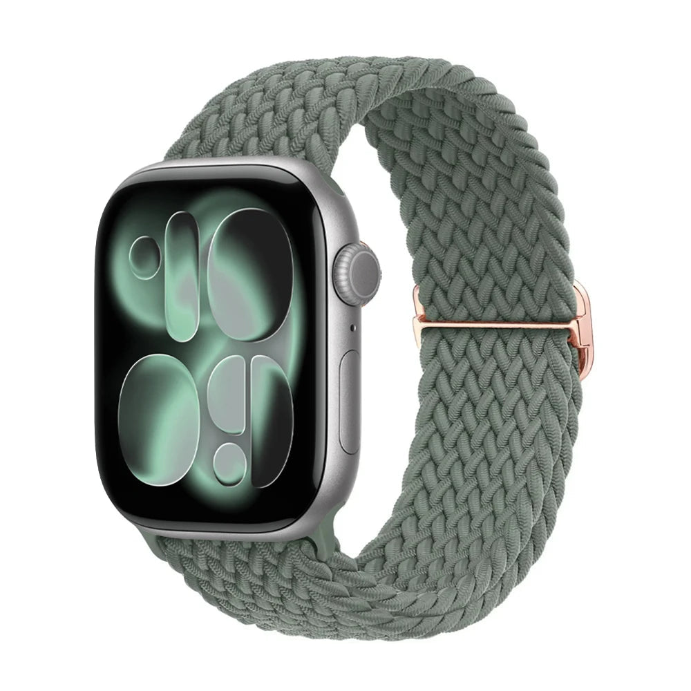 Apple Watch Band 42mm 46mm 44mm 40mm 45mm Ultra 3 49mm Braided Bracelet Correa Series 11 10 9 8 7 6 SE3 Smartwatch Straps luxecrown.co.uk