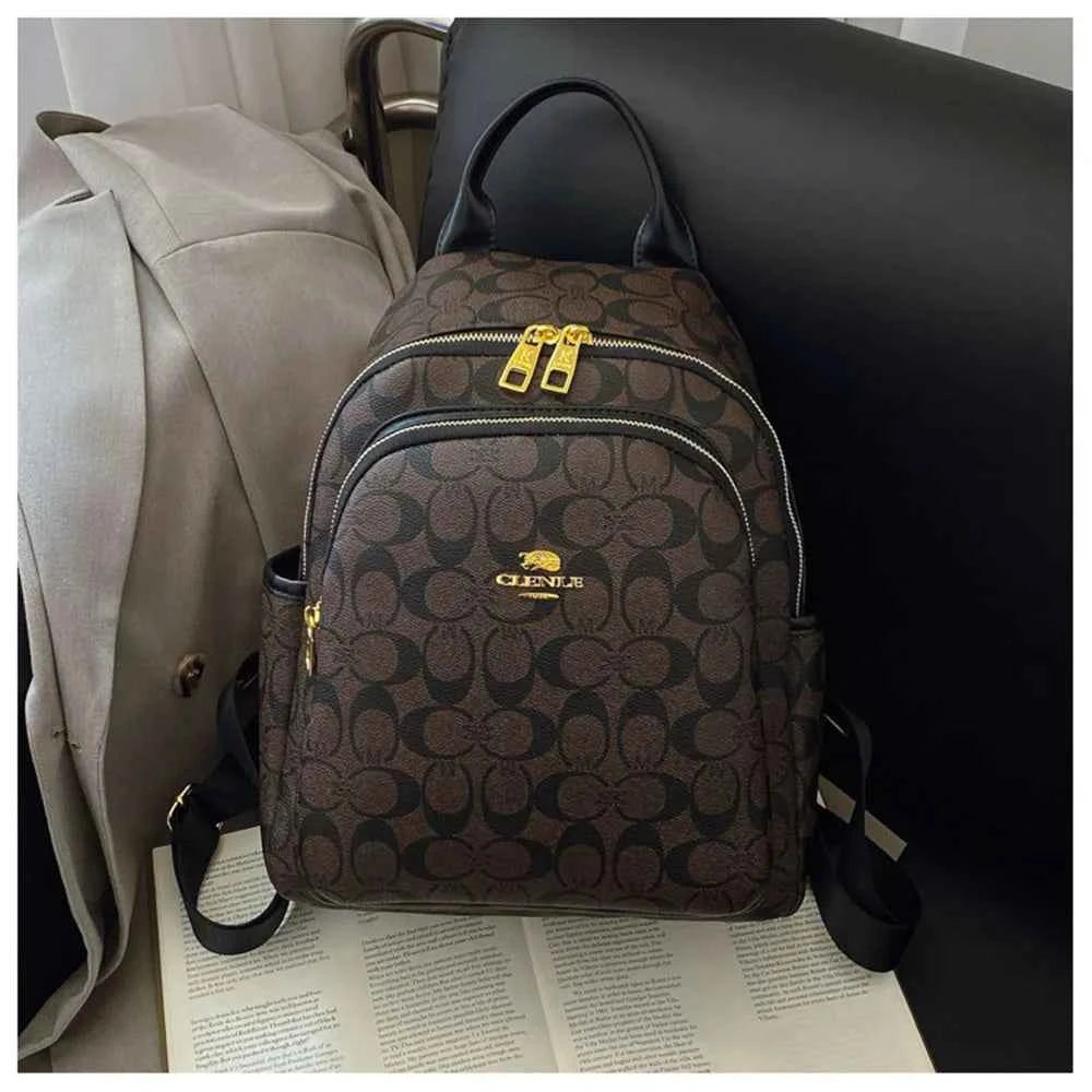 Large-capacity casual women's backpack with vintage textured coating, suitable for travel. luxecrown.co.uk