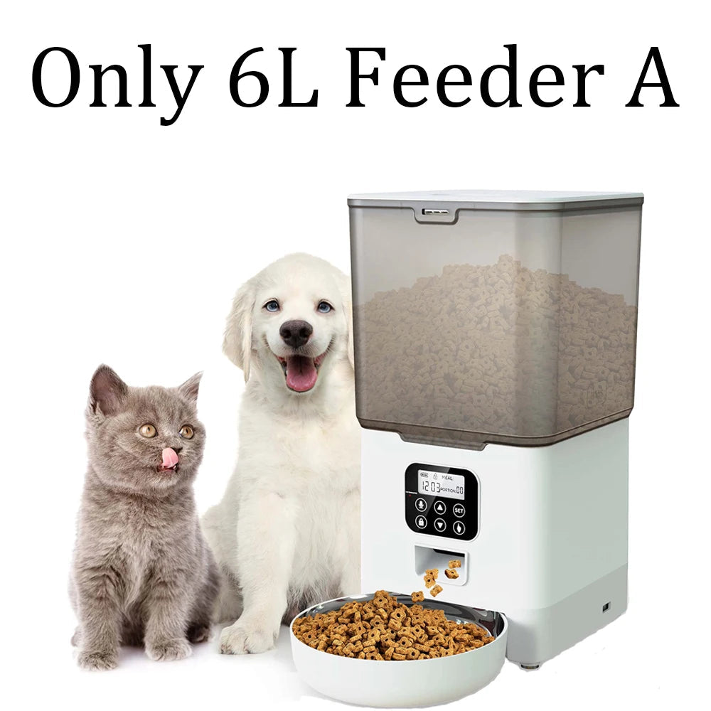 6L Dog Automatic Feeder Transparent Pet Smart Feeder 2L Cats Dispenser Feeding Bowl Remote Tuya WIFI Control Dry Food Pet Feeder luxecrown.co.uk