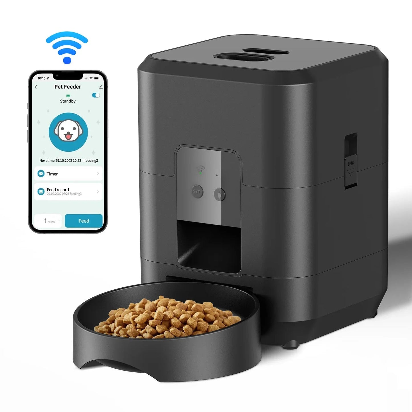 Smart Pet Feeder Automatic Cat Feeder Dog Slow Food Machine With Timed Quantitative Automatic Cat Food Dispenser Cat Dog Bowl luxecrown.co.uk