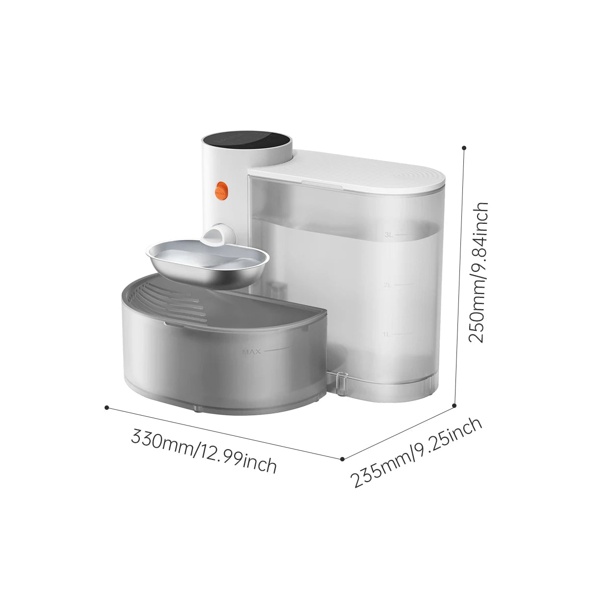 New Stainless Steel Bowl Pet Intelligent Pouring Water Dispenser Automatically Purifies The Wireless Drinking Bowl For Cats luxecrown.co.uk