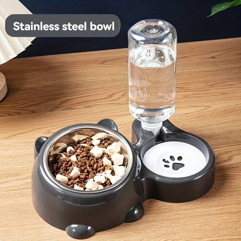 Automatic Pet Feeder and Water Dispenser, Integrated Feeding System for Cats and Dogs,No Battery or Power Needed, Slanted Mouth luxecrown.co.uk