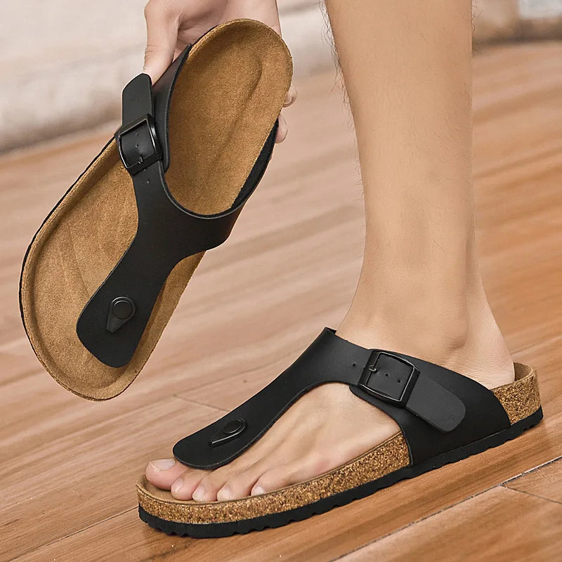 2025 Men's Non-Slip Slippers Quick-Dry Indoor Outdoor Sandals Soft Sole Comfortable Summer Footwear Euro 35-46 Brown/Black luxecrown.co.uk
