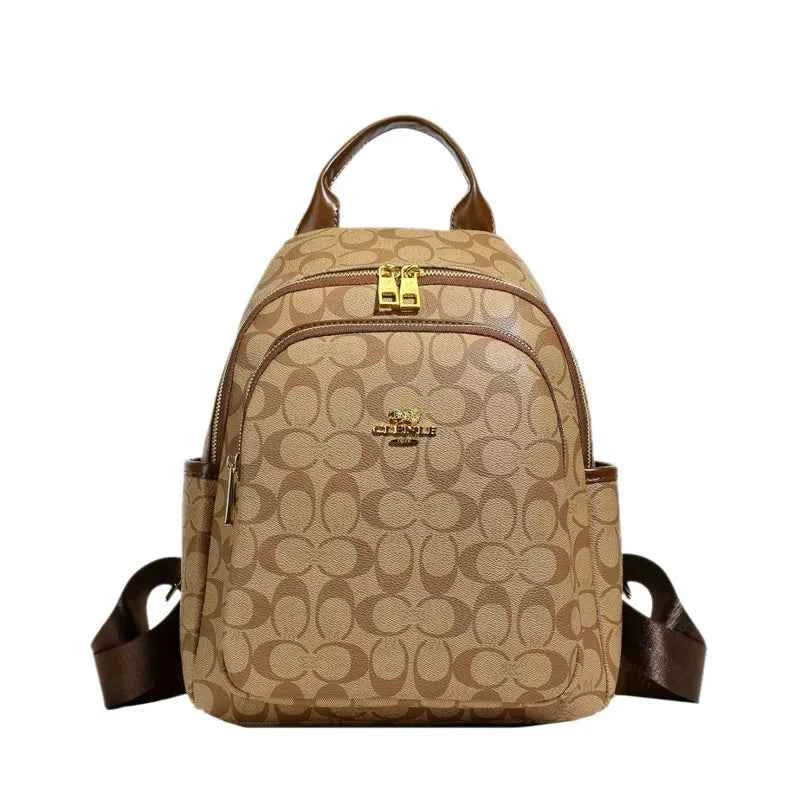 Large-capacity casual women's backpack with vintage textured coating, suitable for travel. luxecrown.co.uk