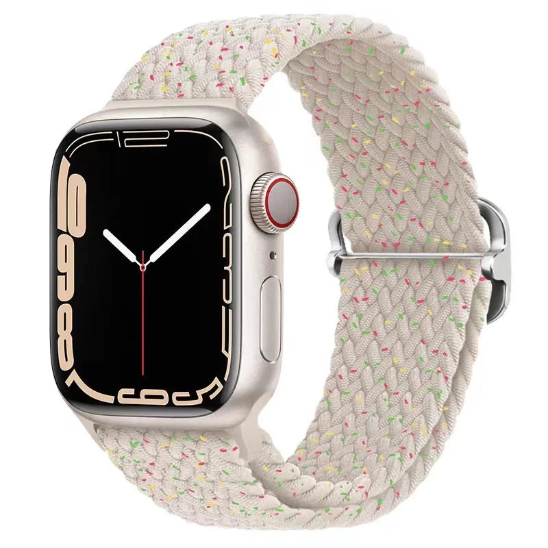 Braided Solo Loop Strap For Apple watch band 44mm 40mm 49mm 45mm 41mm Elastic Nylon bracelet iWatch series 8 3 se 6 7 Ultra 2 9 luxecrown.co.uk